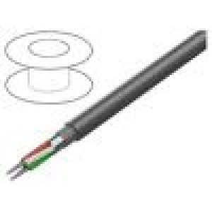 Wire Xtra Guard® Flex 4x22AWG Al foil,tinned copper braid