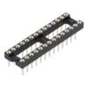 14+14 Pos. Female DIL Vertical Throughboard IC Socket