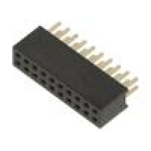 10+10 Pos. Female DIL Vertical Throughboard Conn.