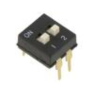 Switch: DIP-SWITCH Poles number: 2 ON-OFF 0.025A/24VDC Pos: 2