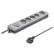 Plug socket strip: protective Sockets: 5 230VAC 10A grey