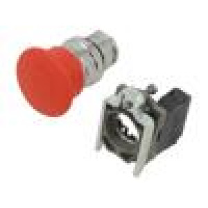 Switch: emergency stop 22mm Stabl.pos: 2 NC red none IP66