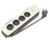 Extension lead Sockets: 4 white-grey 3x1,5mm2 1.8m 16A