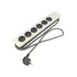 Extension lead Sockets: 6 white-grey 3x1,5mm2 1.8m 16A