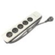 Extension lead Sockets: 5 white-grey 3x1,5mm2 1.8m 16A