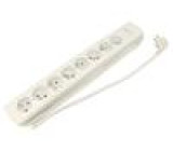 Extension lead Sockets: 8 white 3x1,5mm2 1.8m 16A
