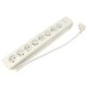 Extension lead Sockets: 8 white 3x1,5mm2 1.8m 16A