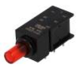 Mikrospínač 2 polohy DPDT 0,5A/60VDC THT LED červená 8N