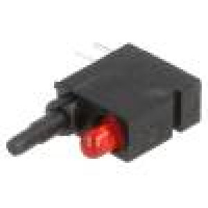 Mikrospínač 1-polohové SPDT 0,5A/60VDC THT LED červená 5N