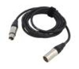 Kabel XLR vidlice 3pin,XLR zásuvka 3pin 3m černá Økab: 6mm