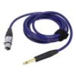 Kabel Jack 6,3mm 2pin zástrčka,XLR zásuvka 3pin 3m modrá