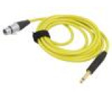 Kabel Jack 6,3mm 2pin zástrčka,XLR zásuvka 3pin 3m žlutá
