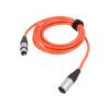 Kabel XLR vidlice 3pin,XLR zásuvka 3pin 3m oranžová 0,25mm2