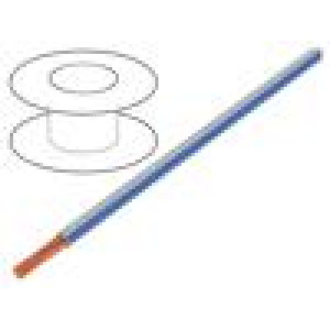 Vodič H07V2-K lanko Cu 1,5mm2 16AWG PVC bílo-modrá 450V,750V