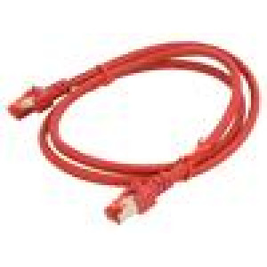 Patch cord S/FTP 6 lanko Cu LSZH červená 1m 27AWG