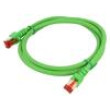 Patch cord S/FTP 6 lanko Cu LSZH zelená 1m 27AWG