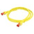 Patch cord S/FTP 6 lanko Cu LSZH žlutá 1m 27AWG