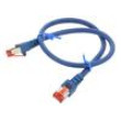 Patch cord S/FTP 6 lanko Cu LSZH modrá 0,5m 27AWG