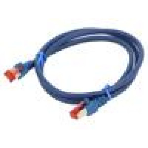 Patch cord S/FTP 6 lanko Cu LSZH modrá 1m 27AWG