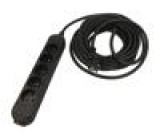 Prodlužovací síťový kabel Zásuvky: 5 guma černá 3x2,5mm2 3m