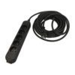 Prodlužovací síťový kabel Zásuvky: 5 guma černá 3x1,5mm2 10m