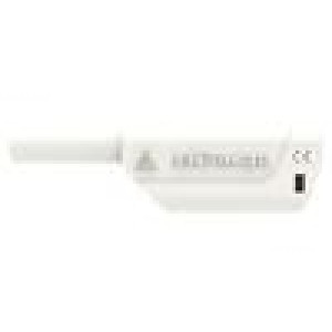 Zástrčka banánek 4mm 32A 1kV bilá izolované Max.prům.kab: 4mm