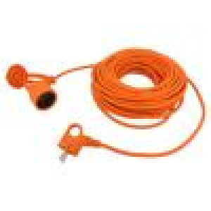 Prodlužovací síťový kabel Zásuvky: 1 PVC oranžová 2x1mm2 20m