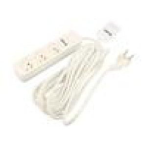 Prodlužovací síťový kabel Zásuvky: 3 PVC bílá 3x1,5mm2 1,5m