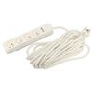 Prodlužovací síťový kabel Zásuvky: 4 PVC bílá 3x1,5mm2 10m