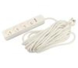 Prodlužovací síťový kabel Zásuvky: 4 PVC bílá 3x1,5mm2 5m 16A