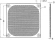 Mřížka, se stíněním EMI 80x80mm kov upevnění šroubem C:10mm