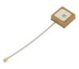 Anténa GNSS,GPS 1dBi RHCP 15x15x4mm IPEX -20÷65°C Dél: 60mm