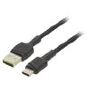 Kabel USB 2.0 USB A vidlice,USB C vidlice 0,3m černá 480Mbps