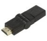 Adaptér HDMI zásuvka,HDMI otočná vidlice ±90° černá