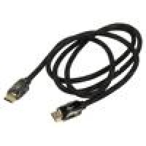 Kabel HDMI 1.4 HDMI vidlice,z obou stran textilní 1,5m černá