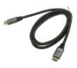 Kabel HDMI 2.1 HDMI vidlice,z obou stran textilní 1,5m černá