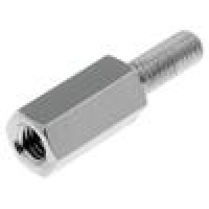 Distanční sloupek se závitem 9mm Vnit.závit: M3 Vněj.závit: M3