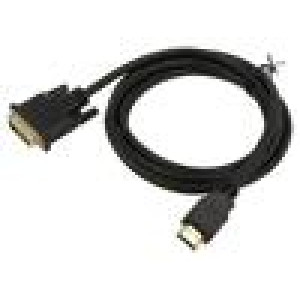 Kabel HDMI 1.3 DVI-D (18+1) vidlice,HDMI vidlice 1,8m černá