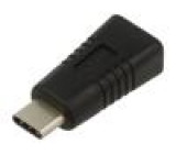 Adaptér USB 2.0 USB B micro zásuvka,USB C vidlice černá