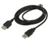 Kabel USB 2.0 USB A zásuvka,USB A vidlice 3m černá Žíla: Cu