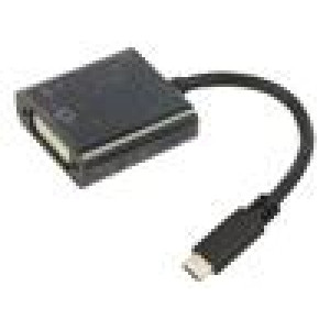 Adaptér DVI-I (24+5) zásuvka,USB C vidlice 0,15m černá černá