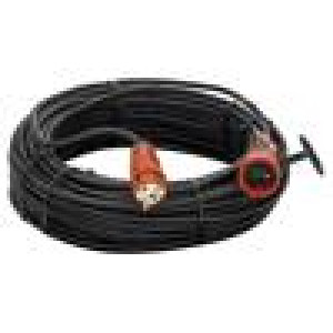 Prodlužovací síťový kabel Zásuvky: 1 guma černá 3x1,5mm2 40m