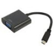 Adaptér D-Sub 15pin HD zásuvka,USB C vidlice 0,15m černá