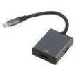 Adaptér HDMI 1.4,USB 3.0 0,15m 5Gbps stříbrná Mat.těl: hliník