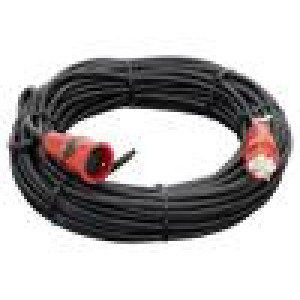 Prodlužovací síťový kabel Zásuvky: 1 guma černá 3x2,5mm2 30m