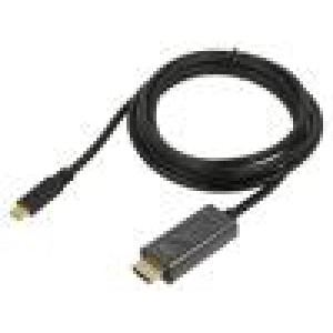 Adaptér HDMI 1.4 HDMI vidlice,USB C vidlice 1,8m černá