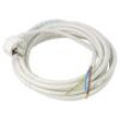 Kabel CEE 7/7 (E/F) úhlová vidlice,vodiče PVC 5m bílá 16A