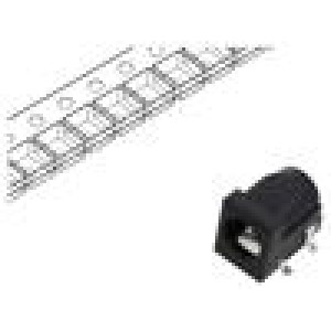 Zásuvka napájecí DC vidlice 6,4/2mm na PCB SMT 5A 20VDC