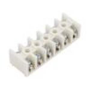 Svorkovnice šroubová svorka 0,75÷10mm2 500V 57A póly: 6 bilá