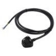 Kabel 3x1,5mm2 BS 1363 (G) vidlice,vodiče PVC 2,5m černá 16A